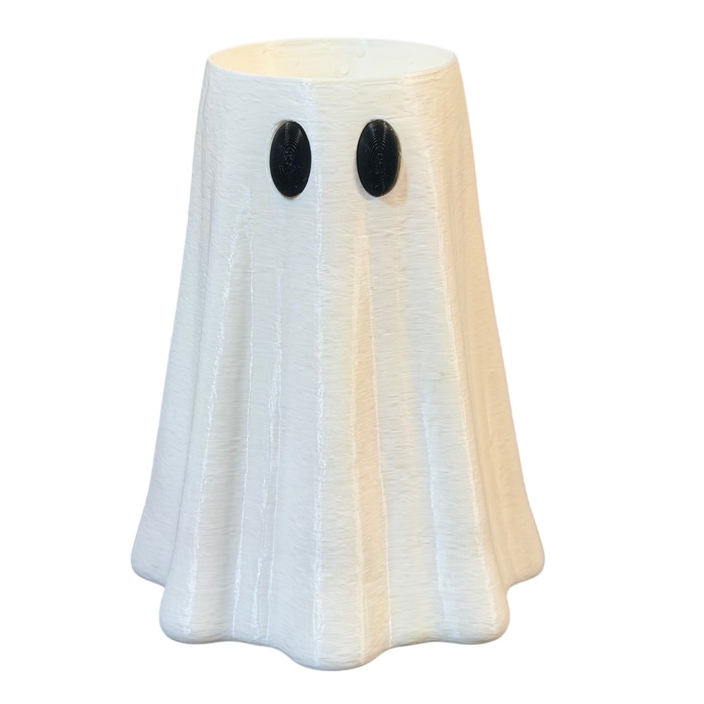 Ghost Can Cooler Sleeve White 3D Printed Halloween Decor Fits 12oz Can Spooky